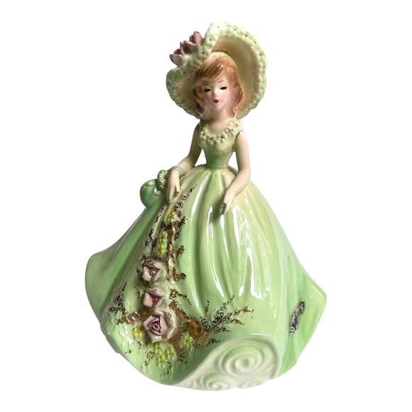 Joseph Originals MUSIC BOX FIGURINE October Plays Come To Cabaret Green Lady VTG - Picture 5 of 9